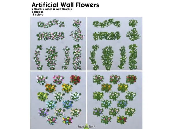 Maxis Match Around Artificial wall flowers - The Sims 4 Custom Content