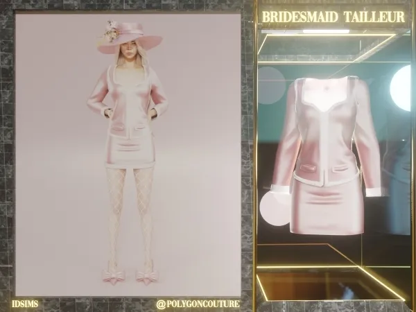 Alpha Bridesmaid Tailleur by polygoncouture - The Sims 4 Custom Content
