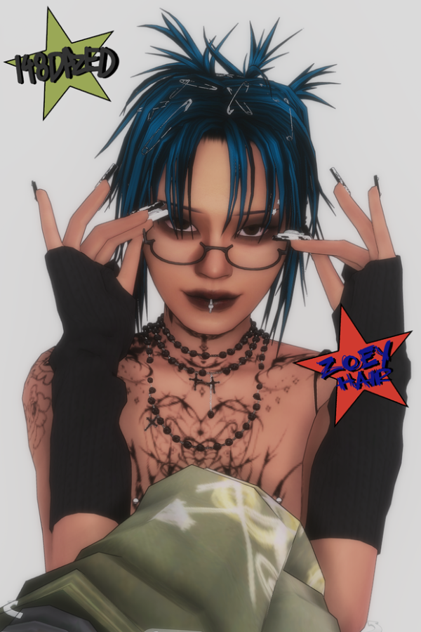 Mix ZOEY HAIR by simsfinds - The Sims 4 Custom Content