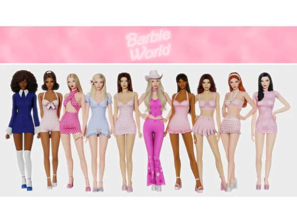 Mix Barbie World Collection by simsfinds - The Sims 4 Custom Content