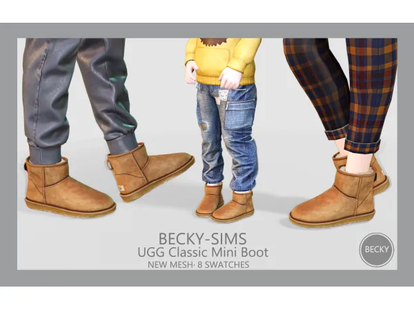 Alpha BECKYSIMS UGG Classic Mini Boots by simsfinds - The Sims 4 Custom Content