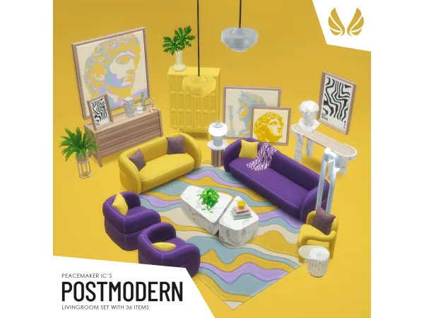 Postmodern Living - Vibrant Modern Set for Your Sims by peacemakeric