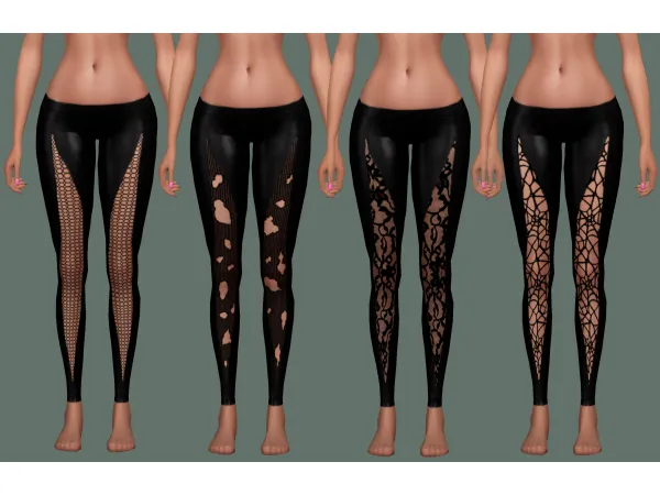 Mix Leggings Abrasion 4 different designs Jennisims by simsfinds - The Sims 4 Custom Content