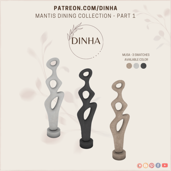 Mix Mantis Dining Collection Part 1 (Musa Deco) by dinhagamer - The Sims 4 Custom Content
