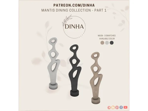 Mix Mantis Dining Collection Part 1 (Musa Deco) - The Sims 4 Custom Content