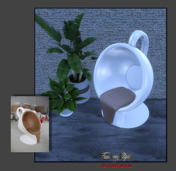 Alpha The coffee cup chair by fusionstylesims4 - The Sims 4 Custom Content