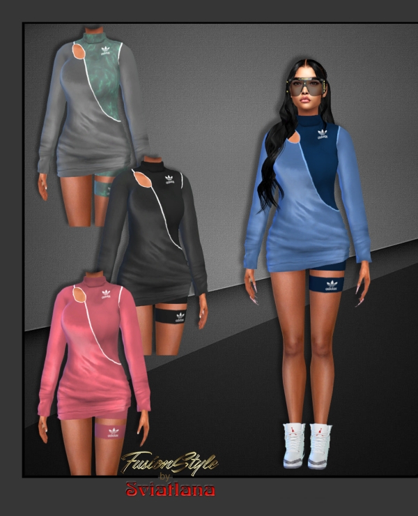 Alpha adidas Dress by fusionstylesims4 - The Sims 4 Custom Content