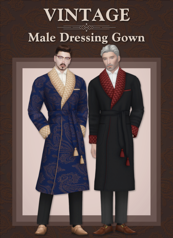 Mix [Lonelyboy] Vintage Male Dressing Gown by simsfinds - The Sims 4 Custom Content