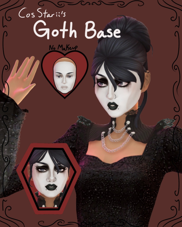 Maxis Match Goth Base Facepaint by simsfinds - The Sims 4 Custom Content