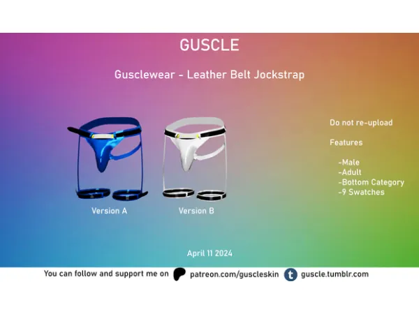 Mix Gusclewear Leather Belt Jockstrap by GUSCLESKIN - The Sims 4 Custom Content
