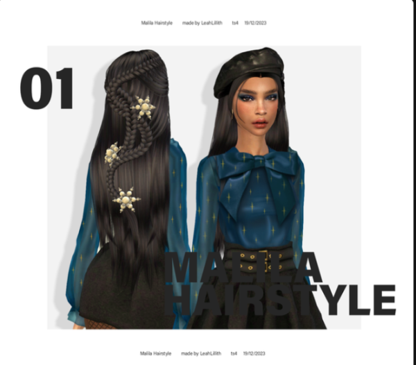 Alpha Malila Hairstyle Star Hairpins by simsfinds - The Sims 4 Custom Content