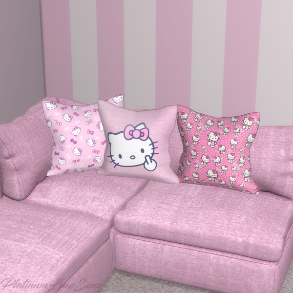 Alpha HK Pattern Pillows by simsfinds - The Sims 4 Custom Content