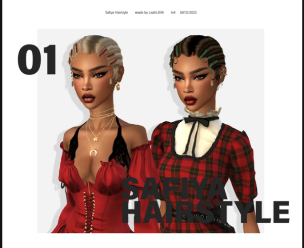 Alpha Safiya Hairstyle Accessories by simsfinds - The Sims 4 Custom Content
