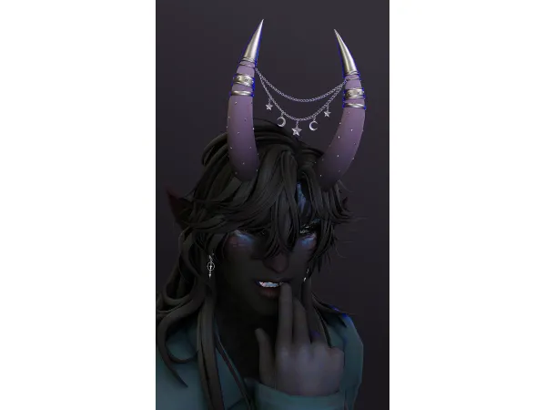 Mix Shuten Doji Horns with Cosmic Accessories by saruin - The Sims 4 Custom Content