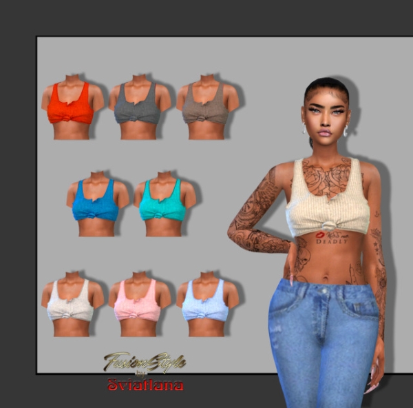Alpha crop Top by fusionstylesims4 - The Sims 4 Custom Content
