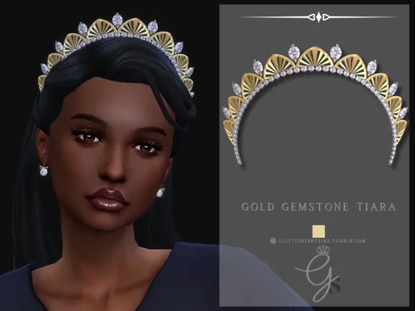 Mix Gold Gemstone Tiara by simsfinds - The Sims 4 Custom Content