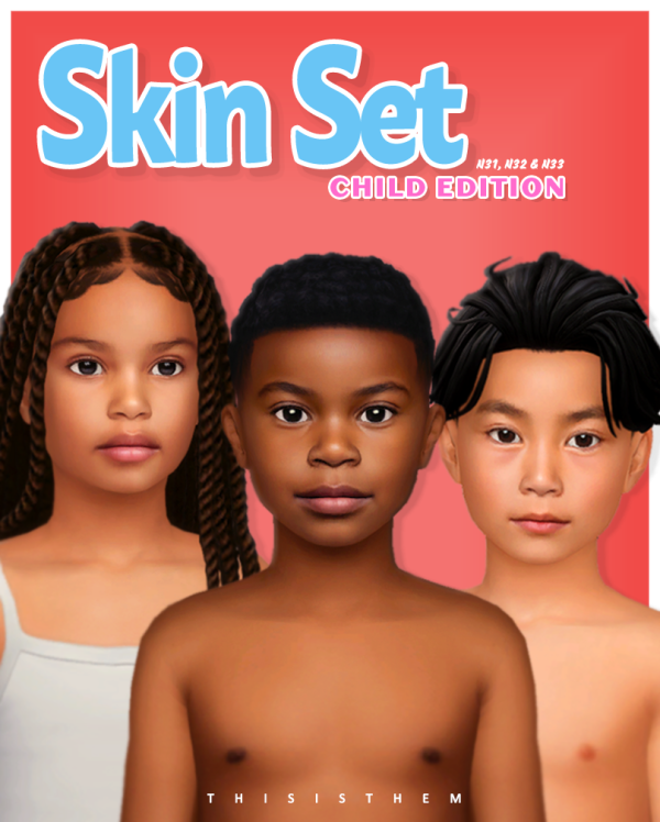 Alpha Skin Set Children Edition by simsfinds - The Sims 4 Custom Content