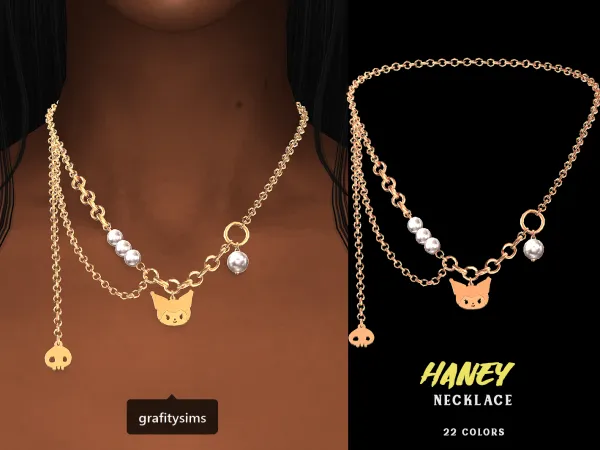 Alpha Haney Necklace by grafity-cc - The Sims 4 Custom Content