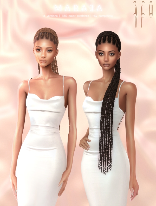 Alpha Maraja Hairstyle by greenteahoney - The Sims 4 Custom Content