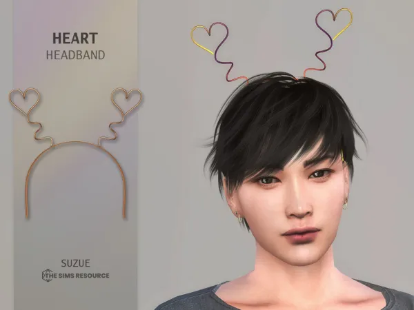 Alpha Heart Headband - The Sims 4 Custom Content