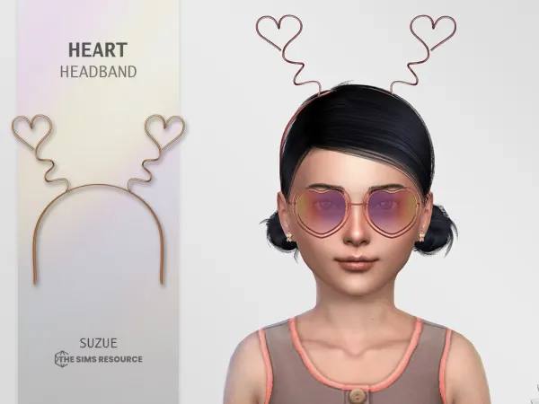 Alpha Heart Headband Child by simsfinds - The Sims 4 Custom Content
