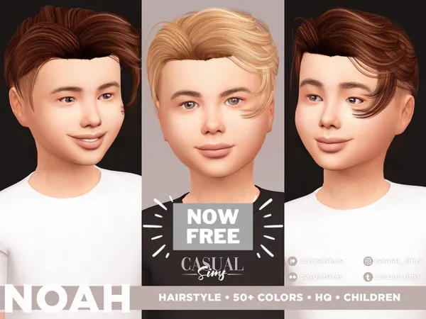 Alpha Noah Hair Now available for Free CURSEFORGE by casualsims - The Sims 4 Custom Content