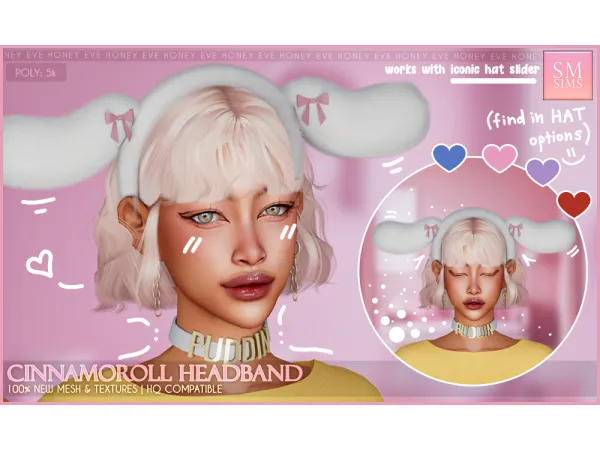 Alpha HONEY Cinnamoroll Headband by SMSims - The Sims 4 Custom Content