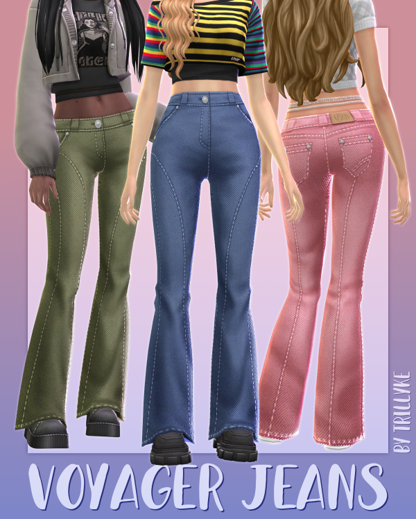 Maxis Match Voyager Jeans (2 versions) by simsfinds - The Sims 4 Custom Content