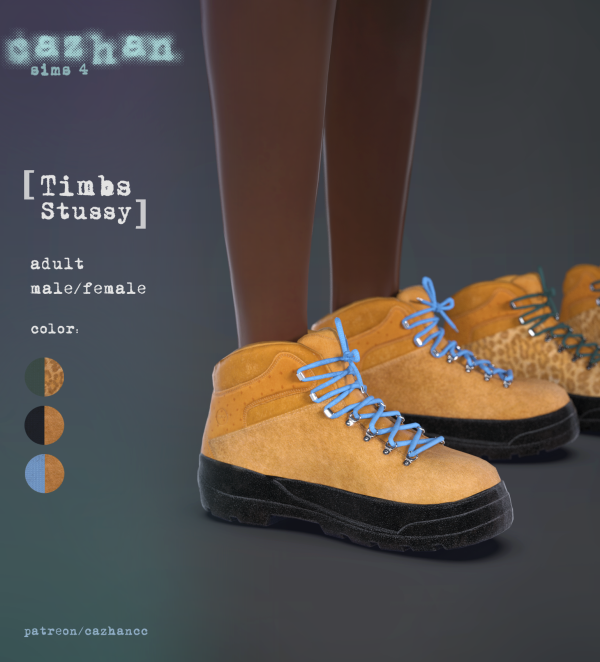 Mix [Timbs Stussy] shoes by simsfinds - The Sims 4 Custom Content