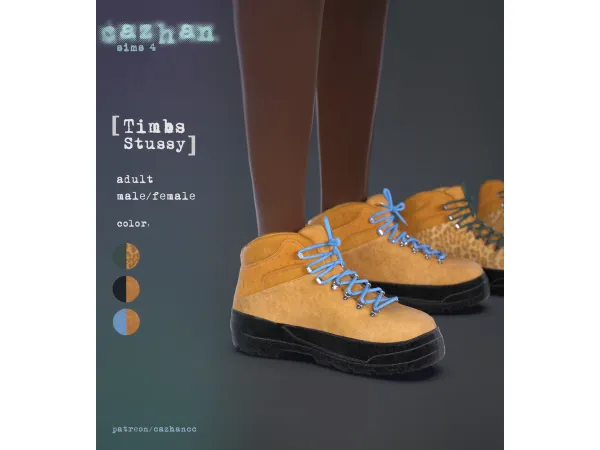 Mix [Timbs Stussy] shoes by cazhancc - The Sims 4 Custom Content
