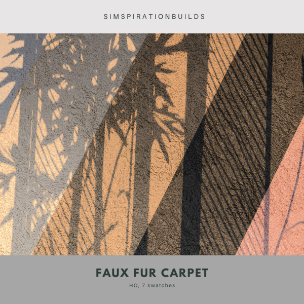 Mix Faux Fur Carpet by simsfinds - The Sims 4 Custom Content