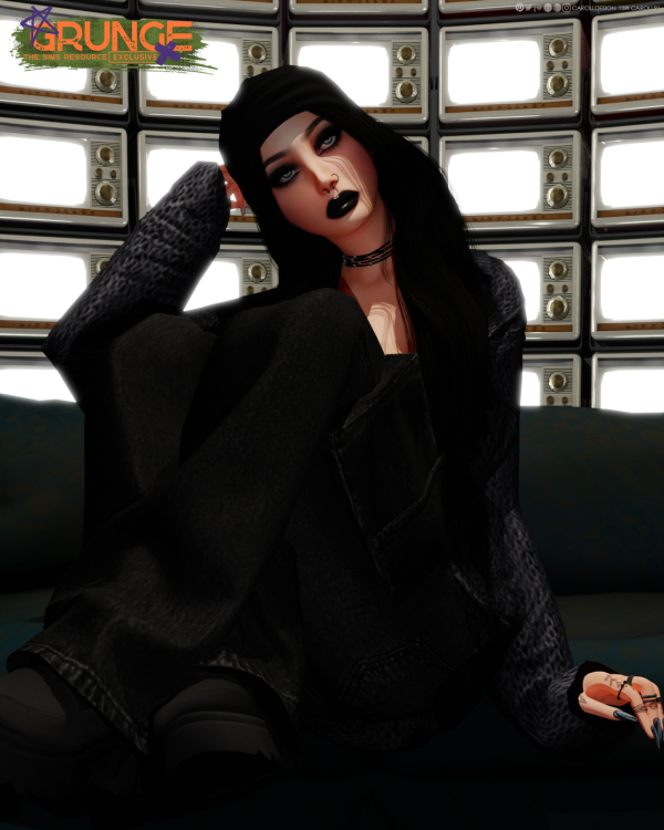 Alpha Grunge female makeup set by simsfinds - The Sims 4 Custom Content