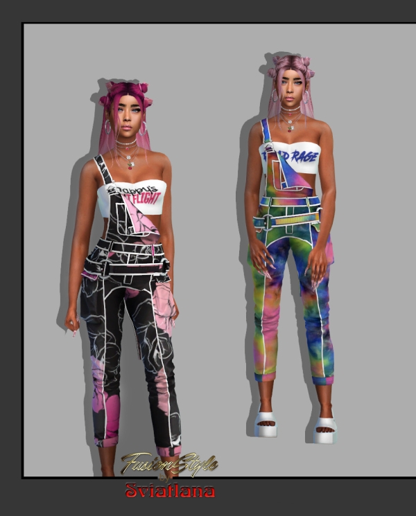 Alpha Jumpsuit with crop top by fusionstylesims4 - The Sims 4 Custom Content