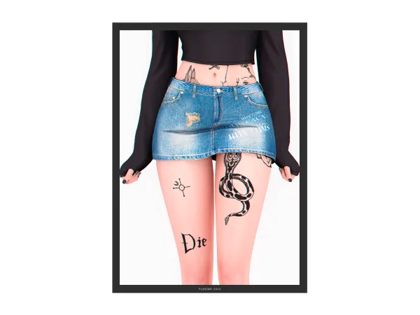 Alpha Doll Denim Skirt - The Sims 4 Custom Content