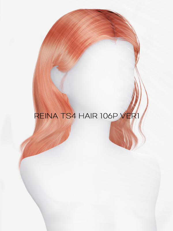 Alpha REINA HAIR 106P VER1 by simsfinds - The Sims 4 Custom Content