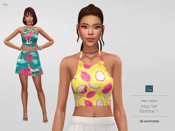 Maxis Match Spring Tanktop 1 by elfdor - The Sims 4 Custom Content