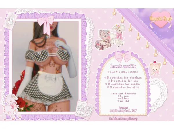Alpha Laced Outfit EROS by cuupid - The Sims 4 Custom Content