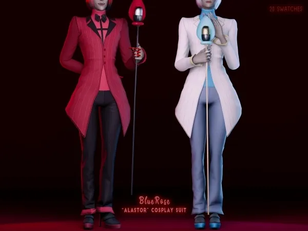 Mix Alastor Cosplay Suit Brsims by bluerose-sims - The Sims 4 Custom Content