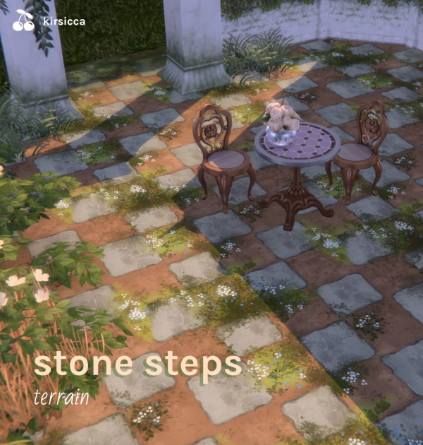 Mix stone steps terrain by simsfinds - The Sims 4 Custom Content