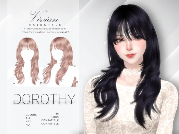 Alpha DOROTHY HAIRSTYLE by simsfinds - The Sims 4 Custom Content