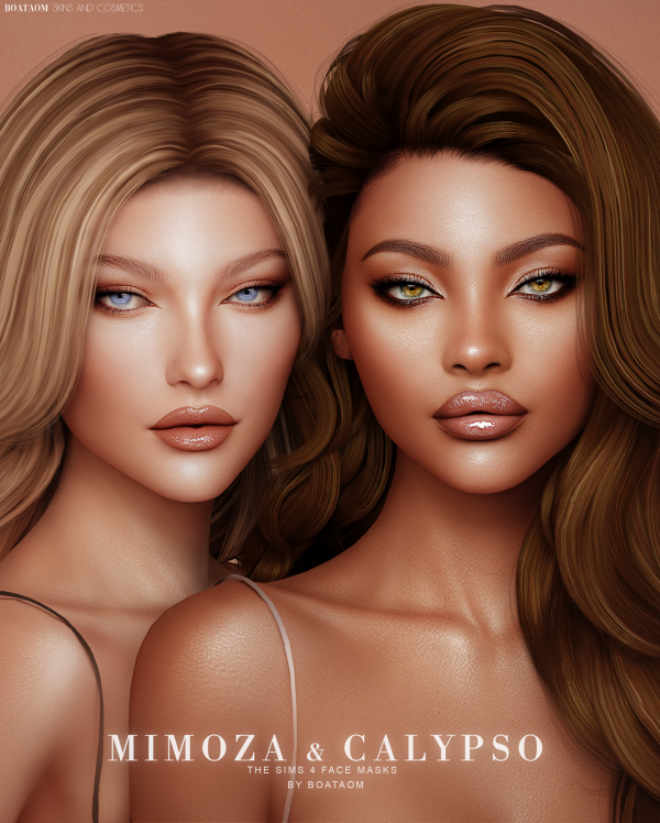 Alpha MIMOZA CALYPSO FACE MASKS AND SKIN OVERLAY by simsfinds - The Sims 4 Custom Content