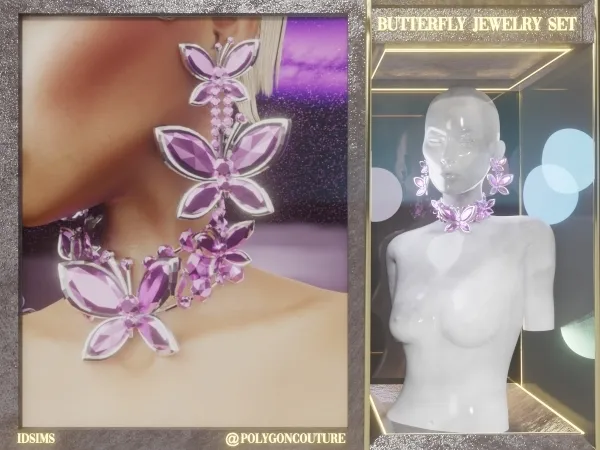 Mix Butterfly Jewelry Set by polygoncouture - The Sims 4 Custom Content