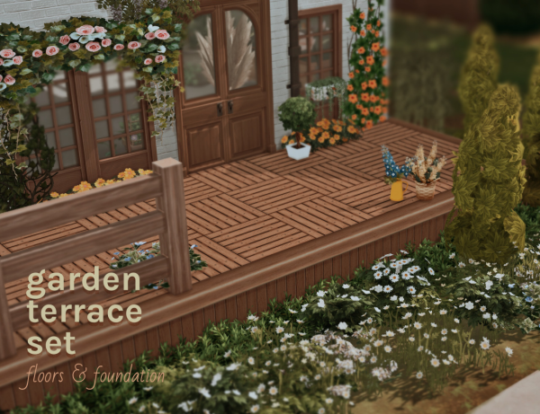 Maxis Match GARDEN TERRACE SET by simsfinds - The Sims 4 Custom Content