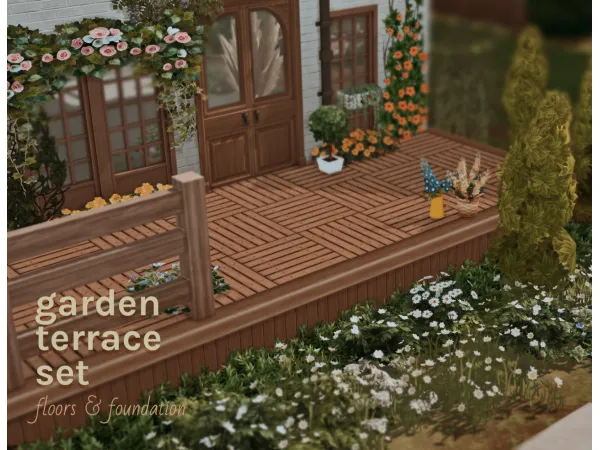 Maxis Match GARDEN TERRACE SET by kirsicca - The Sims 4 Custom Content