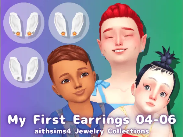Maxis Match My First Earrings 04 06 by aithsims - The Sims 4 Custom Content