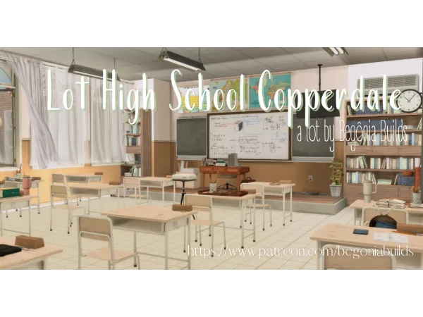 Maxis Match High School Copperdale Files Free by begoniabuilds - The Sims 4 Custom Content