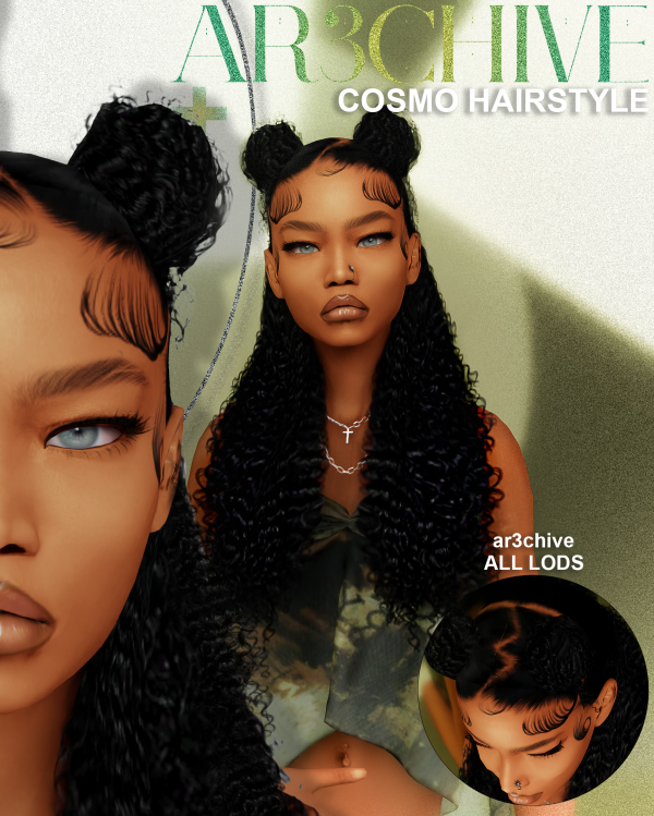 Alpha Cosmo Hairstyle by simsfinds - The Sims 4 Custom Content