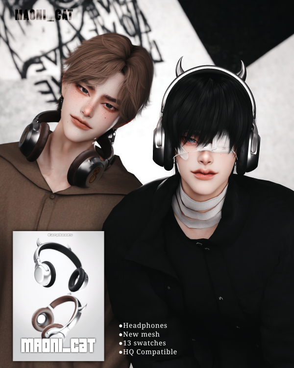 Alpha [Maoni_cat]Little Devil Headphones by simsfinds - The Sims 4 Custom Content