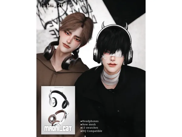 Alpha [Maoni_cat]Little Devil Headphones by Maonicat - The Sims 4 Custom Content