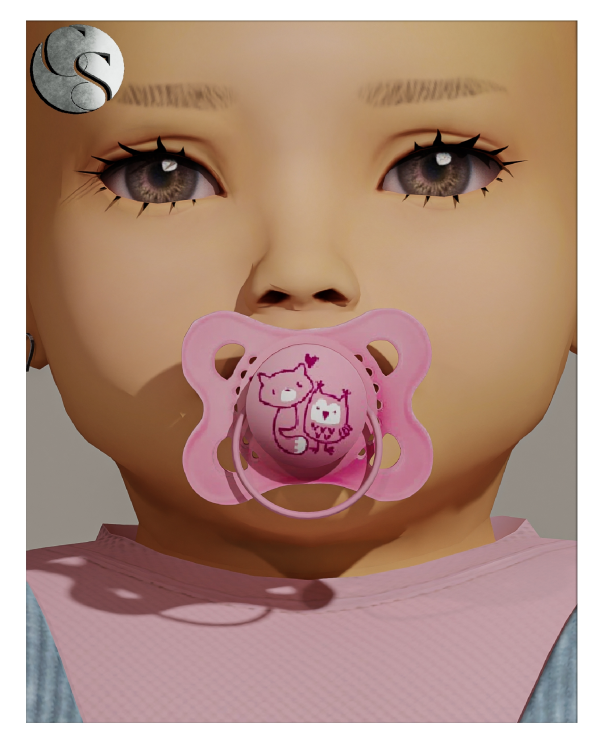 Alpha Teddy Bear Infant Collection (3 Pacifiers ALL IN ONE) by simsfinds - The Sims 4 Custom Content